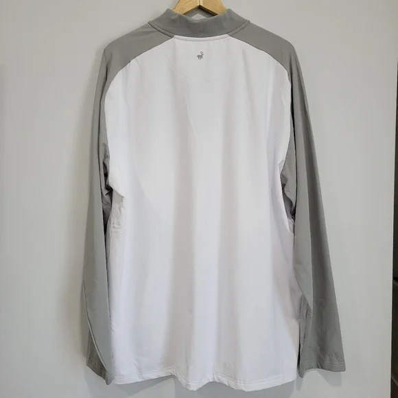 Michel Rouen Men's Performance White and Gray Quarter-Zip Pullover Size XL - Picture 4 of 10